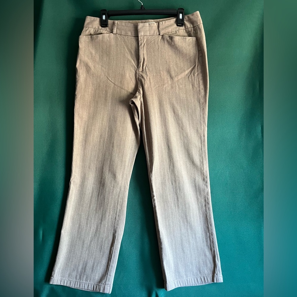DOCKERS  Women's Size 12 Brown Herringbone Trousers. Straight Leg.